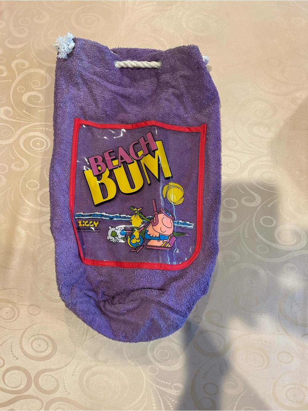 Vintage - Ziggy Beach Bum Graphic Purple Beach Bag/Tote